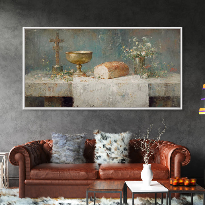 Chalice Of Grace - Framed Canvas Print - Christian Wall Art - Christian Art Canvas - Vintage Christian Art - Christian Painting - Christian