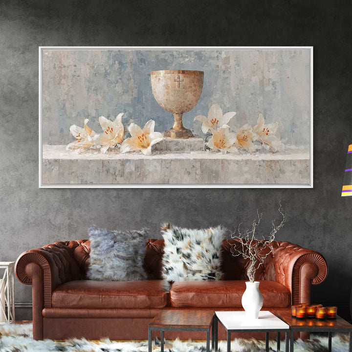 Lily Sanctuary - Framed Canvas Print - Christian Wall Art - Christian Art Canvas - Minimalist Christian Art - Subtle Christian Art - Christ