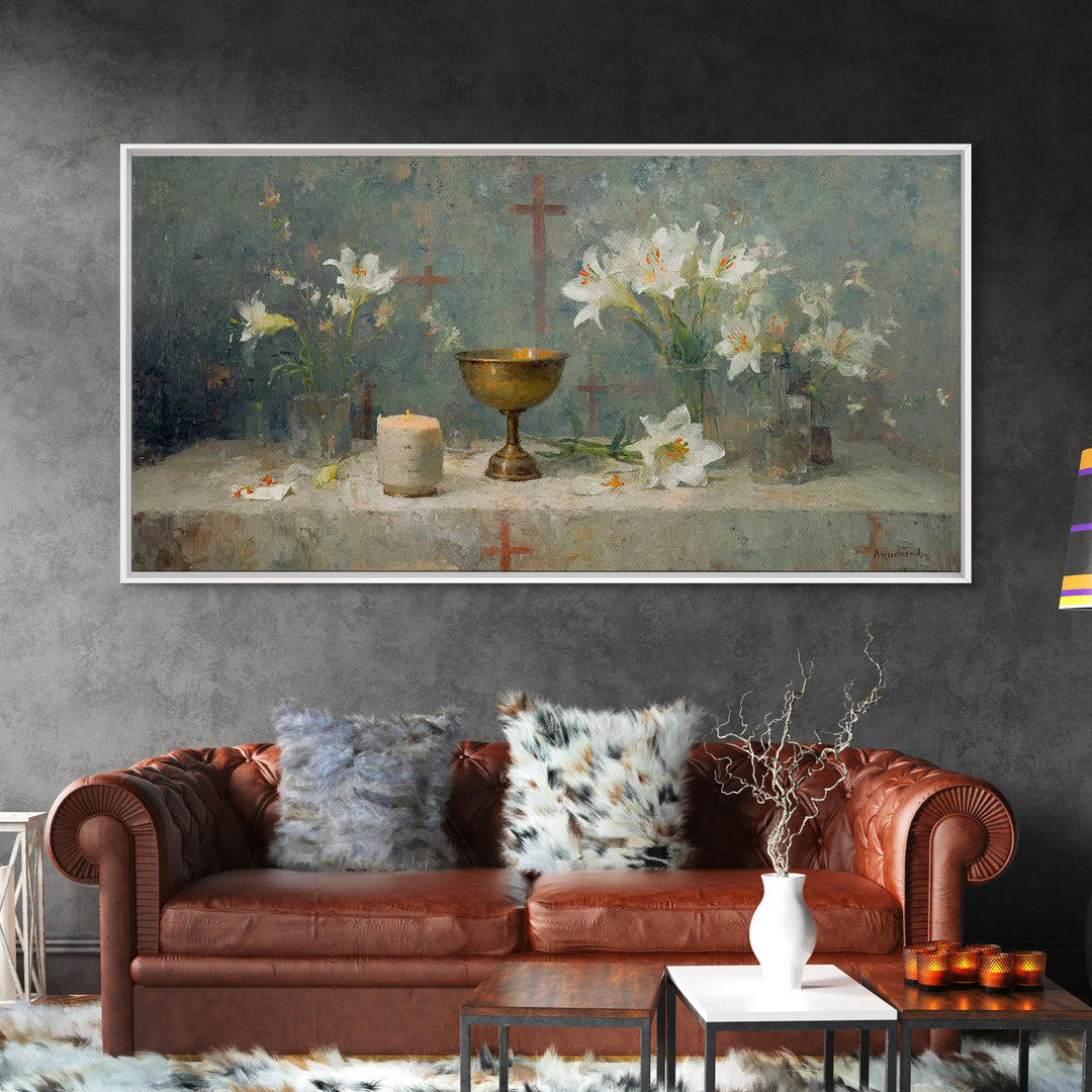 Table Of Reverence - Framed Canvas Print - Christian Wall Art - Christian Art Canvas - Vintage Christian Painting - Christian Art Gift - Ch