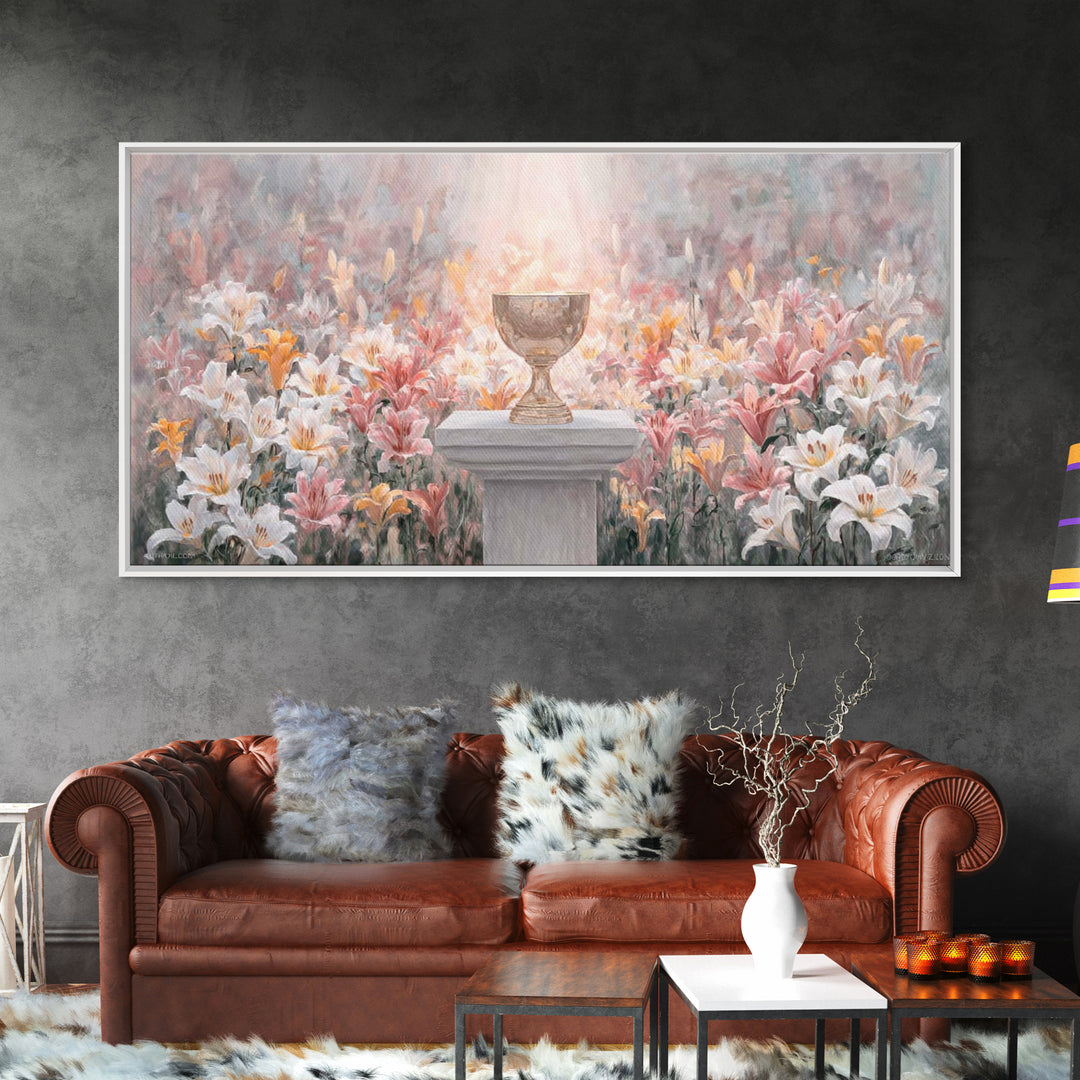 Chalice In Bloom - Framed Canvas Print - Christian Wall Art - Christian Art Canvas - Christian Christmas Art - Christian Gift - Modern Chri