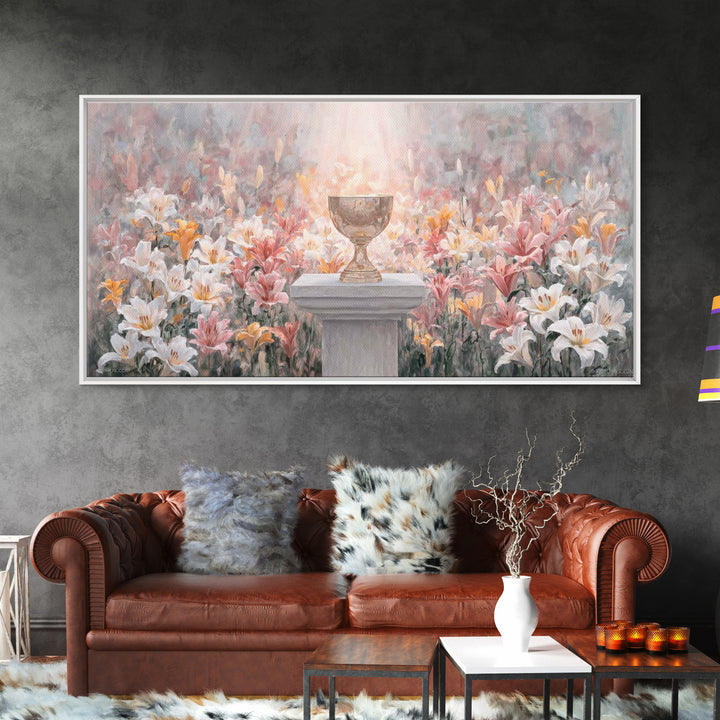 Chalice In Bloom - Framed Canvas Print - Christian Wall Art - Christian Art Canvas - Christian Christmas Art - Christian Gift - Modern Chri