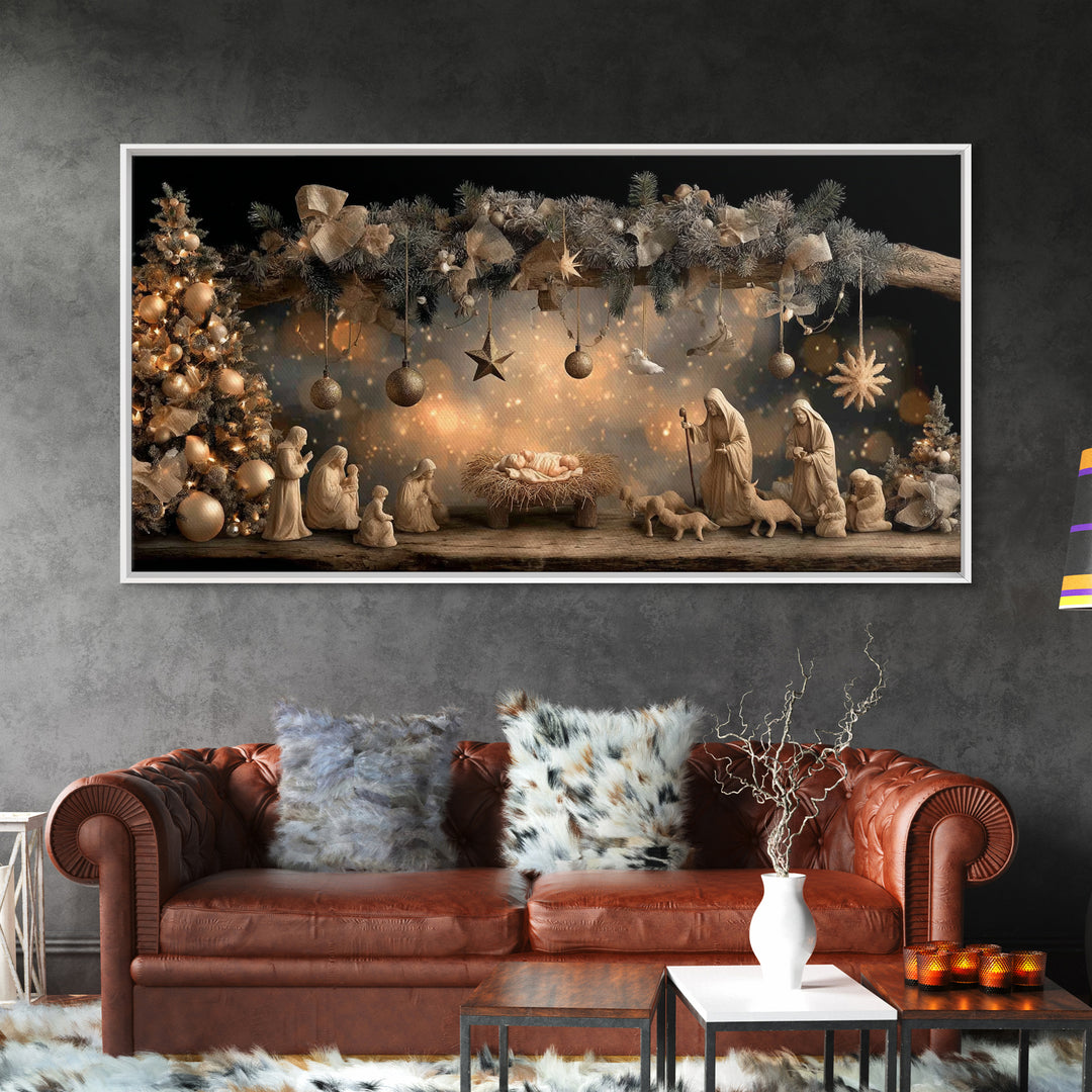 Holy Night Glory – Framed Canvas Print – Christian Wall Art – Christian Christmas Art – Christmas Art Prints – Christian Art Canvas – Chris