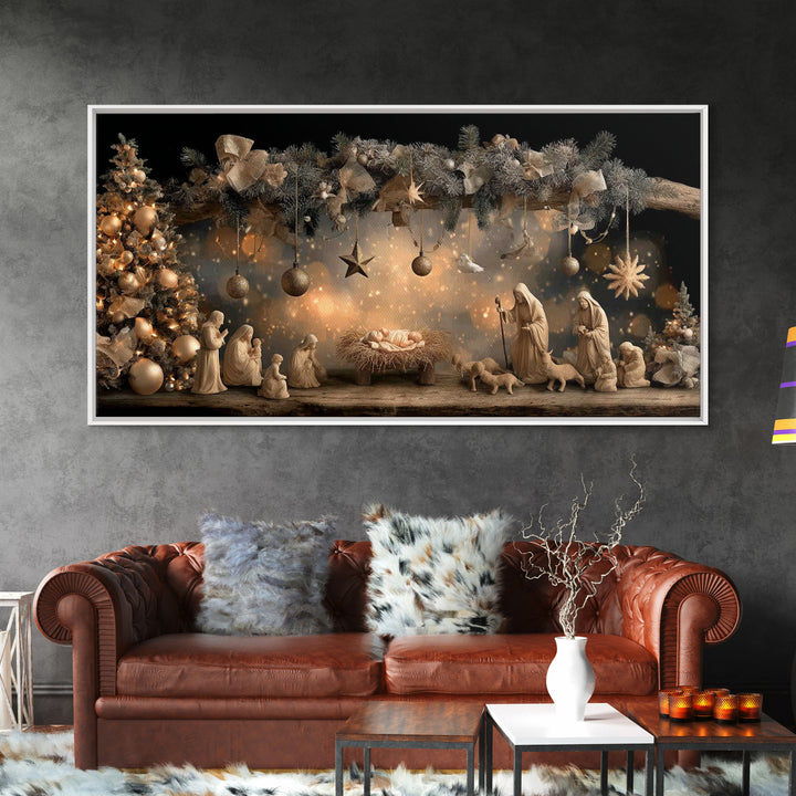 Holy Night Glory – Framed Canvas Print – Christian Wall Art – Christian Christmas Art – Christmas Art Prints – Christian Art Canvas – Chris