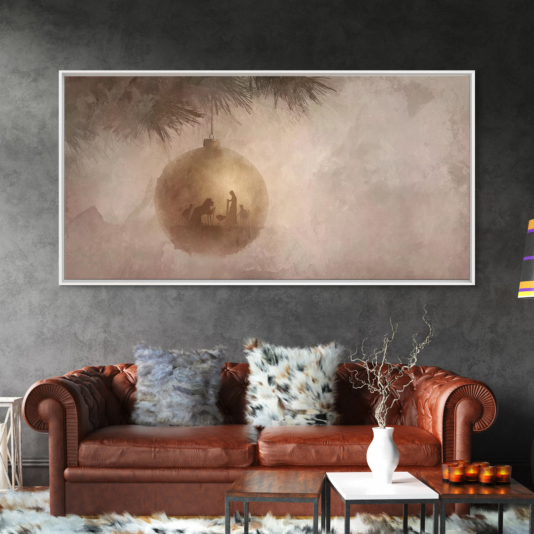 Bethlehem Light – Framed Canvas Print – Christmas Wall Art – Christian Christmas Art – Christian Art Prints – Christian Christmas Decor – F
