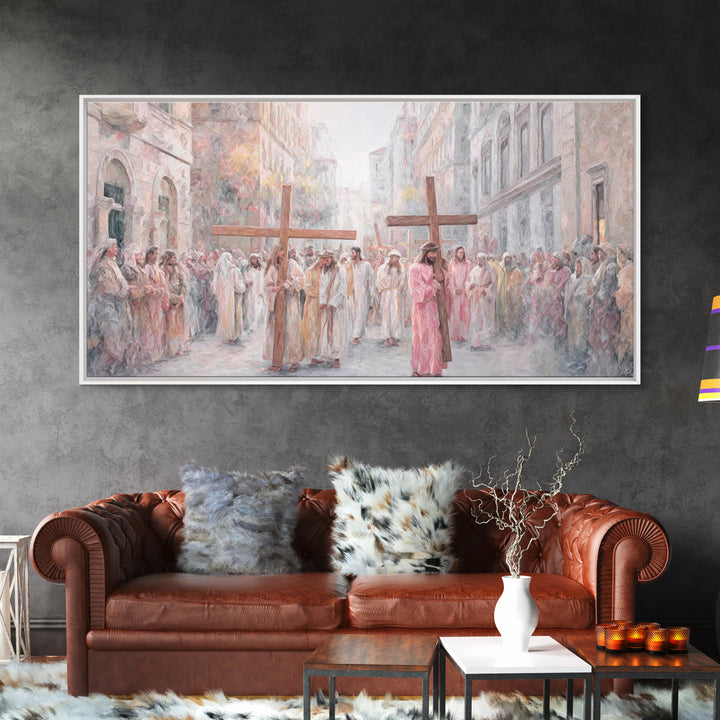 Procession Of Faith – Framed Canvas Print – Christian Wall Art – Christian Art Canvas – Christian Painting – Christian Art Print – Large Ch