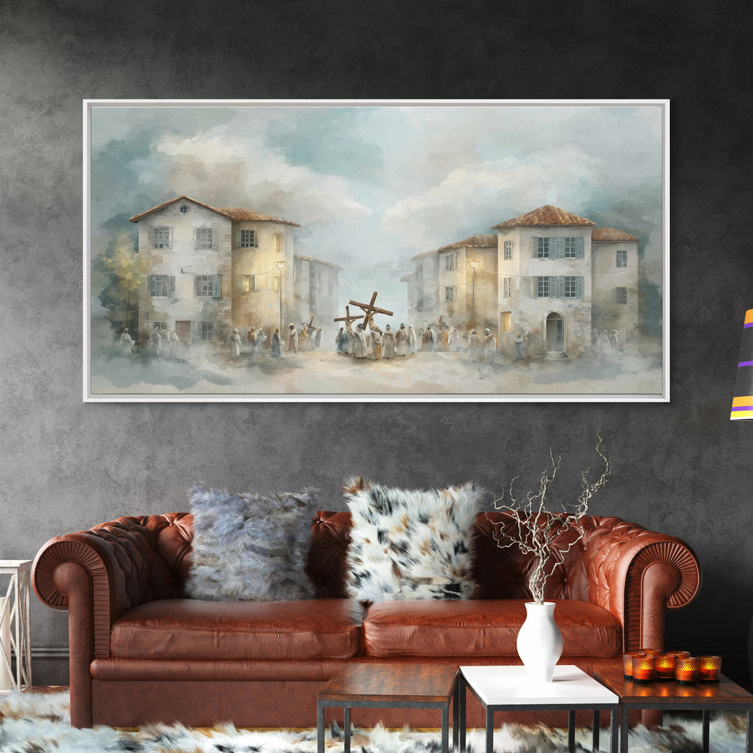 Crossroads Light – Framed Canvas Print – Christian Art Canvas – Christian Painting – Modern Christian Art – Christian Wall Art – Large Chri