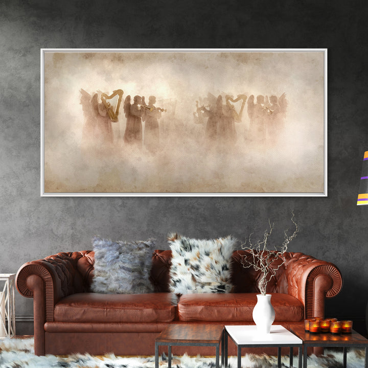 Celestial Harmony, Framed Canvas Print, Christian Art Canvas, Christian Wall Art, Moody Christian Art, Christmas Canvas Wall Art, Christian