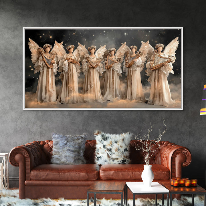 Radiant Messengers, Framed Canvas Print, Christian Art Canvas, Christian Wall Art, Large Christian Painting, Christian Christmas Decor, Chr