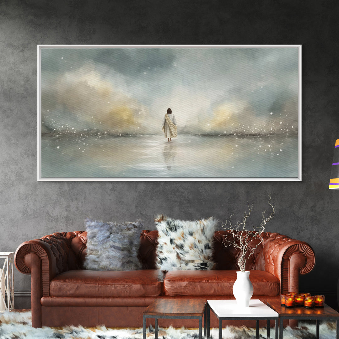 Heaven’s Calm, Framed Canvas Print, Christian Art Canvas, Jesus Painting, Subtle Christian Art, Christian Paintings, Christian Decor For Ho