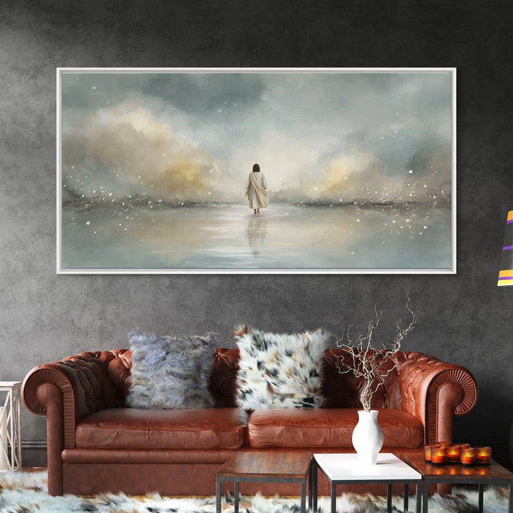 Heaven’s Calm, Framed Canvas Print, Christian Art Canvas, Jesus Painting, Subtle Christian Art, Christian Paintings, Christian Decor For Ho