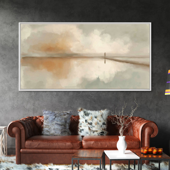 Silent Waters – Framed Canvas Print – Minimalist Christian Art – Christian Art Canvas – Christian Wall Art – Subtle Christian Paintings – J