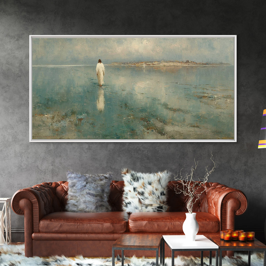 Light Of Hope, Framed Canvas Print, Christian Art Canvas, Jesus Painting, Vintage Christian Art, Christian Wall Art, Large Christian Painti