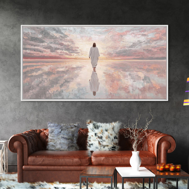 Walking In Glory | Framed Canvas Print | Jesus Painting | Christian Art Canvas | Christian Wall Art | Modern Jesus Art | Large Jesus Painti