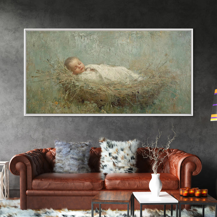 Silent Holy Rest – Framed Canvas Print – Christian Art Canvas – Christmas Wall Art – Jesus Painting – Christian Decorations – Modern Christ