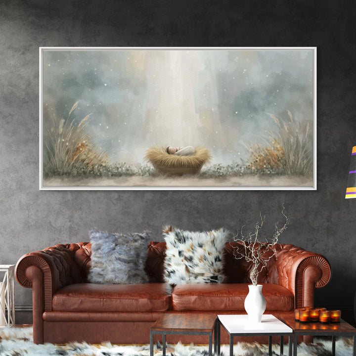 Blessed Winter Peace – Framed Canvas Print – Christian Art – Christmas Wall Art – Jesus Christmas Art – Christian Art Canvas – Christmas Ar
