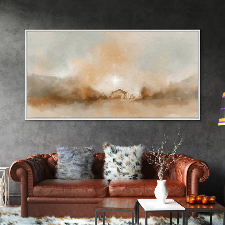 Star Of Peace - Framed Canvas Print - Christian Art Canvas - Christmas Wall Art - Jesus Christmas Art - Christian Decor