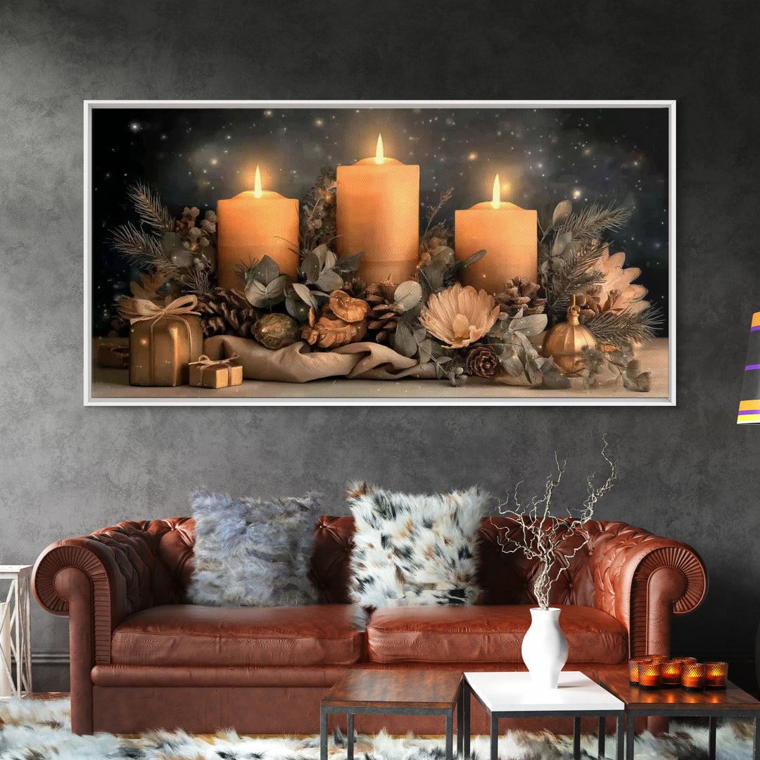 Golden Night Blessing – Framed Canvas Print – Christian Christmas Art – Christian Art Canvas – Christmas Wall Art – Framed Christmas Art –