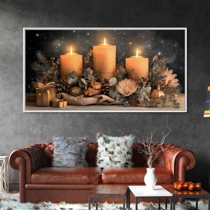 Golden Night Blessing – Framed Canvas Print – Christian Christmas Art – Christian Art Canvas – Christmas Wall Art – Framed Christmas Art –