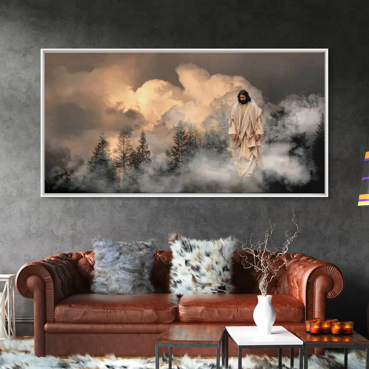 Heavenly Descent, Framed Canvas Print, Christian Art Canvas, Jesus Painting, Christian Christmas Art, Modern Christian Art, Christian Wall