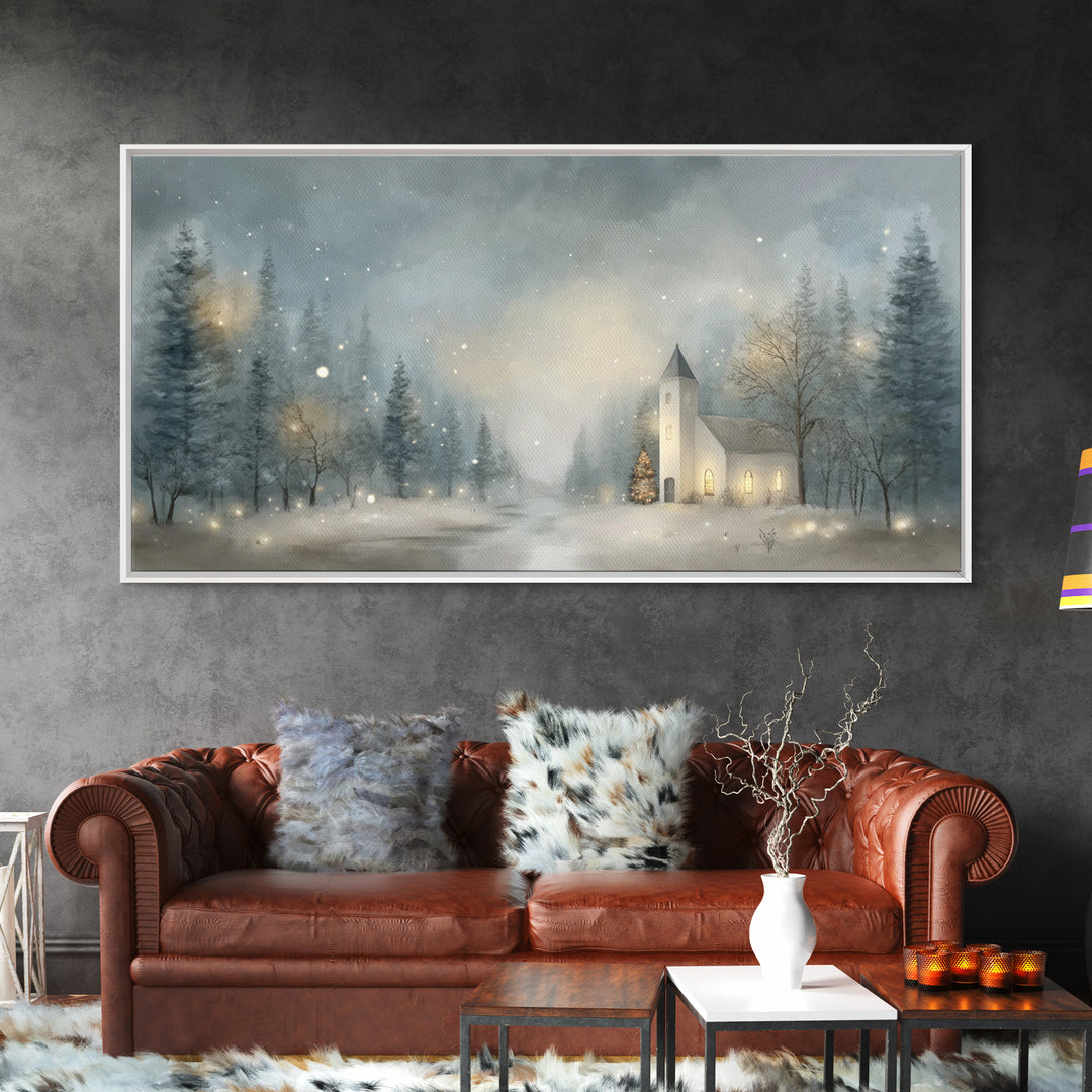 Winter Sanctuary – Framed Canvas Print – Christmas Art – Christian Wall Art – Christmas Canvas Wall Art – Framed Christmas Art – Christian