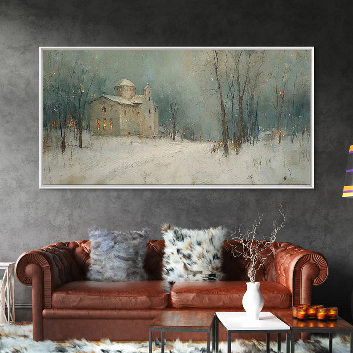 Silent Parish – Framed Canvas Print – Christian Art Print – Christmas Art – Christian Wall Art – Subtle Christian Art – Christian Decoratio