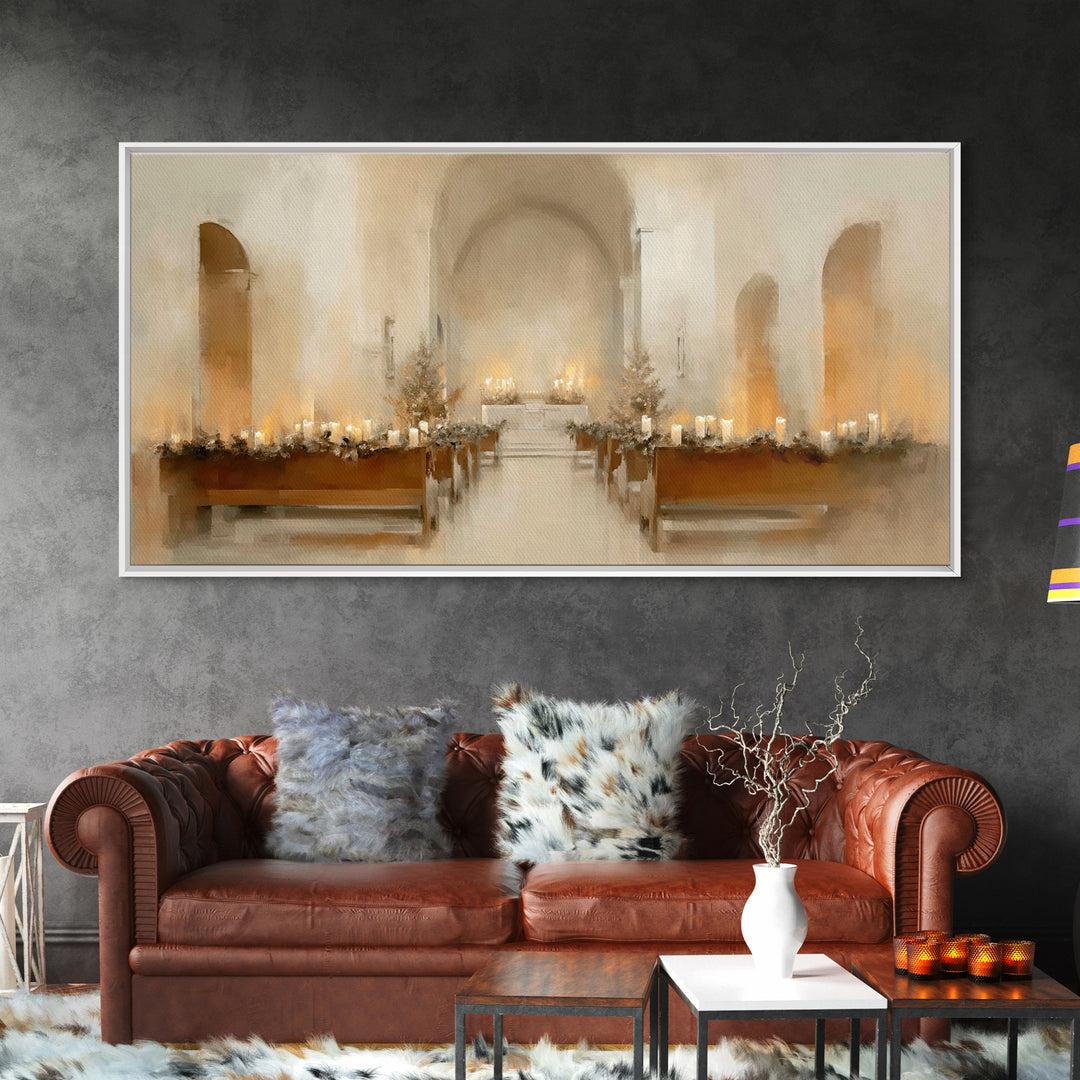 Quiet Sanctuary Peace – Framed Canvas Print – Christian Art – Minimalist Christian Art – Christmas Art Prints – Christian Decorations – Mod