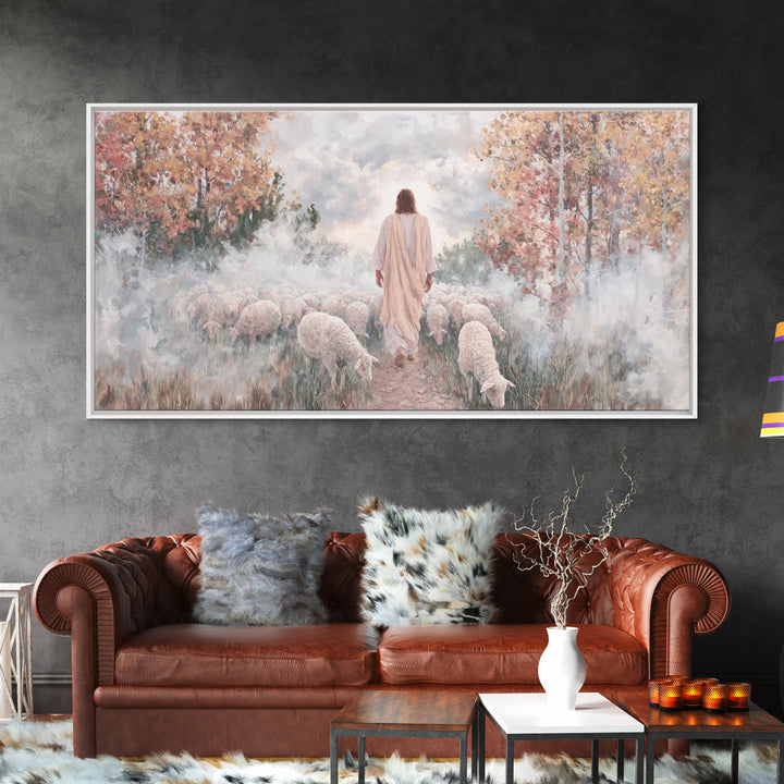 The Good Shepherd – Framed Canvas Print – Jesus Painting – Christian Wall Art – Christian Art Canvas – Christian Art Print – Christian Gift