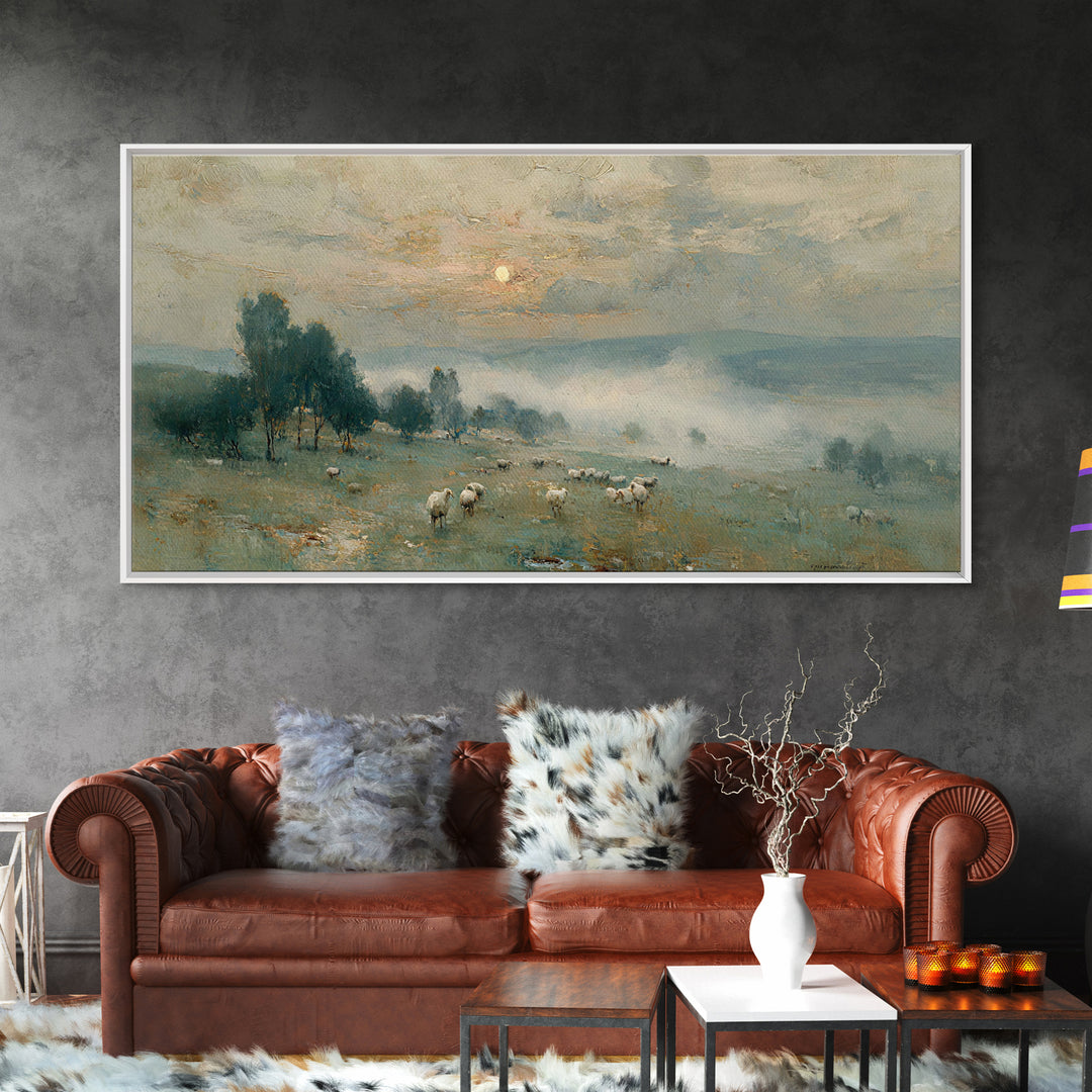 Pastoral Morning Grace – Framed Canvas Print – Christian Art – Subtle Christian Art – Christian Wall Art – Christmas Art Prints