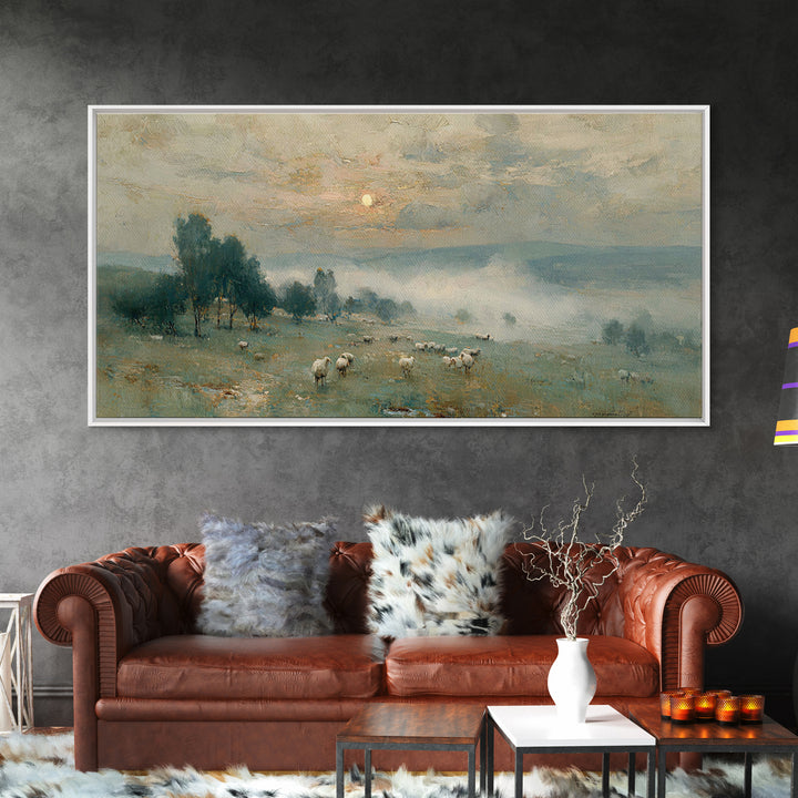 Pastoral Morning Grace – Framed Canvas Print – Christian Art – Subtle Christian Art – Christian Wall Art – Christmas Art Prints
