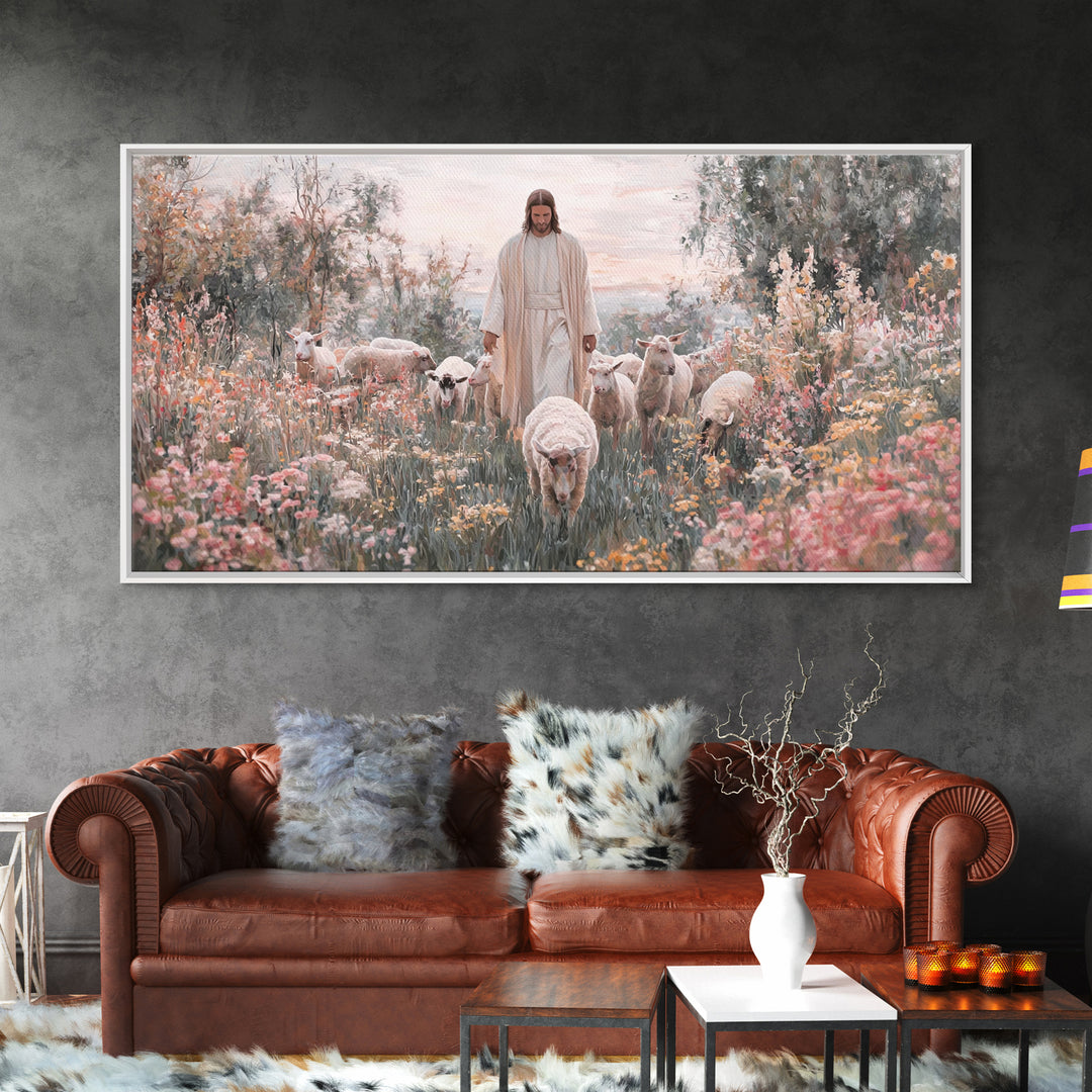 Grace In Bloom | Framed Canvas Print | Christian Wall Art | Jesus Painting | Christian Art Print | Modern Christian Art | Christian Gift Id