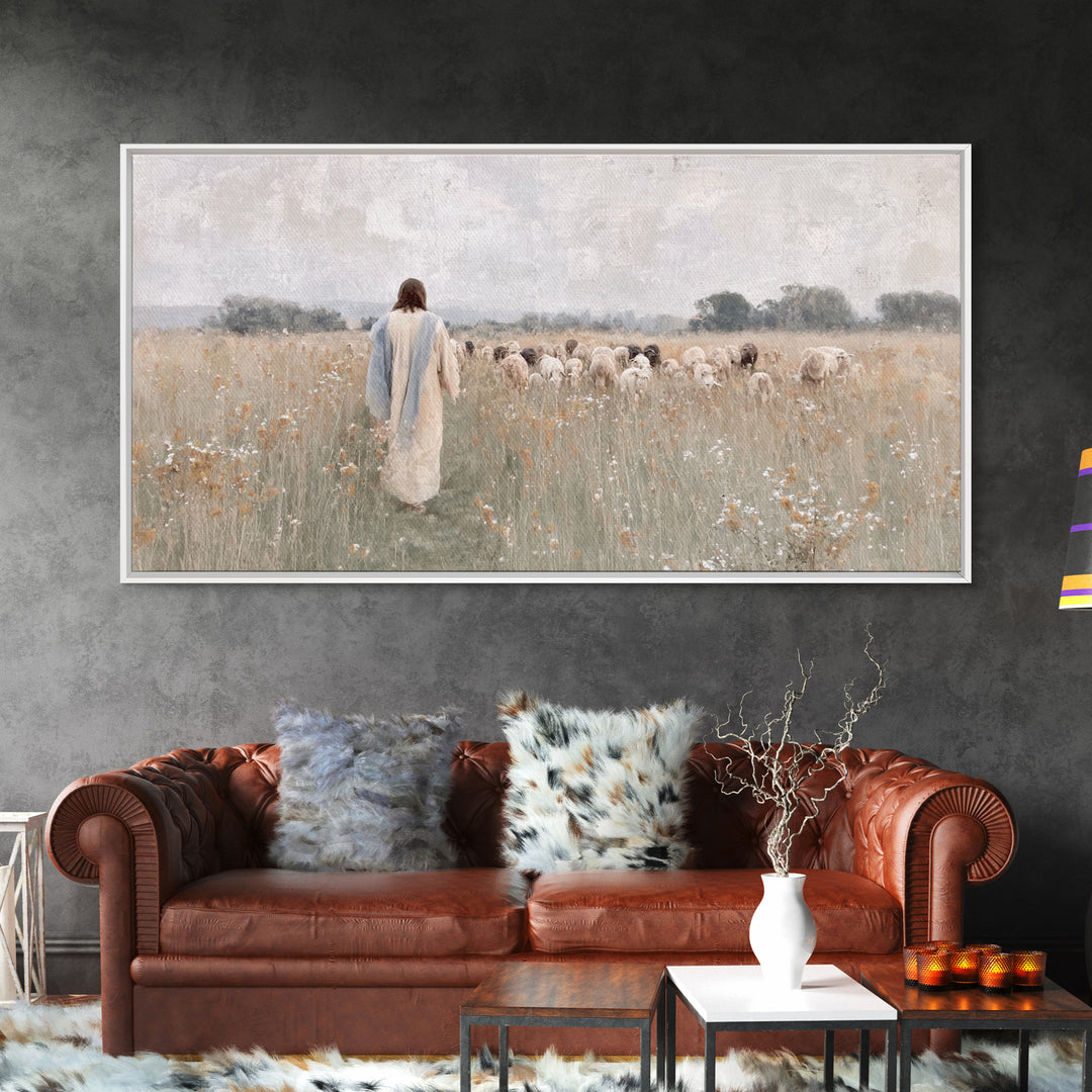 Field Of Mercy | Framed Canvas Print | Christian Art Canvas | Jesus Painting | Christian Wall Art | Modern Christian Painting | Christian D