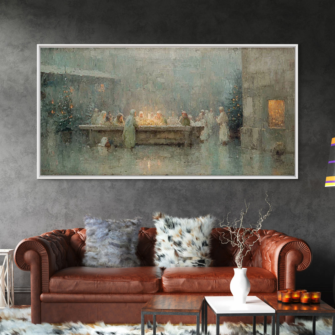 Silent Bethlehem | Framed Canvas Print | Christian Wall Art | Christian Art Canvas | Jesus Painting | Christmas Art | Christian Decor
