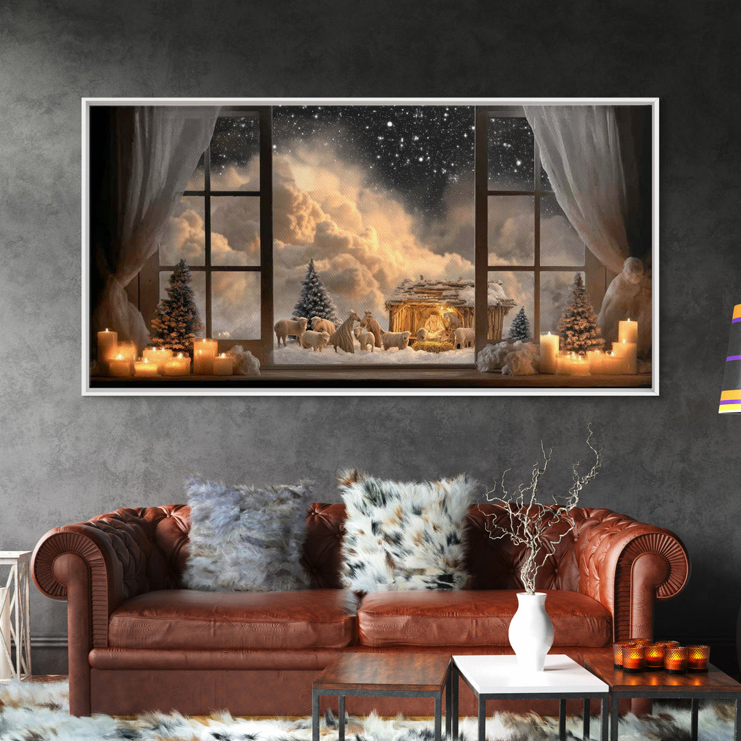 Star of Mercy | Framed Canvas Print | Christian Art Canvas | Jesus Painting | Christian Wall Art | Christmas Art | Christian Decor