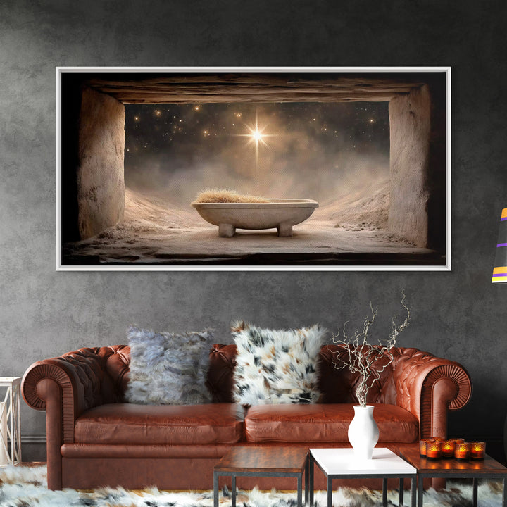 Heavenly Dawn | Framed Canvas Print | Jesus Painting | Christian Wall Art | Christian Christmas Art | Christian Art Canvas | Christian Deco