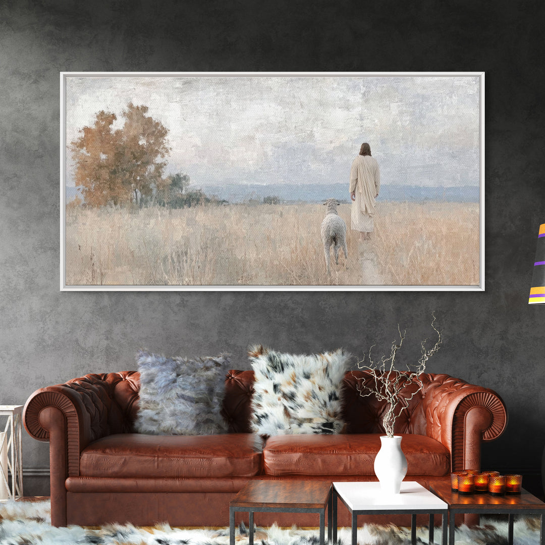 Pastoral Grace – Framed Canvas Print – Christian Wall Art – Jesus Painting – Christian Art Canvas – Christian Christmas Art – Art Print