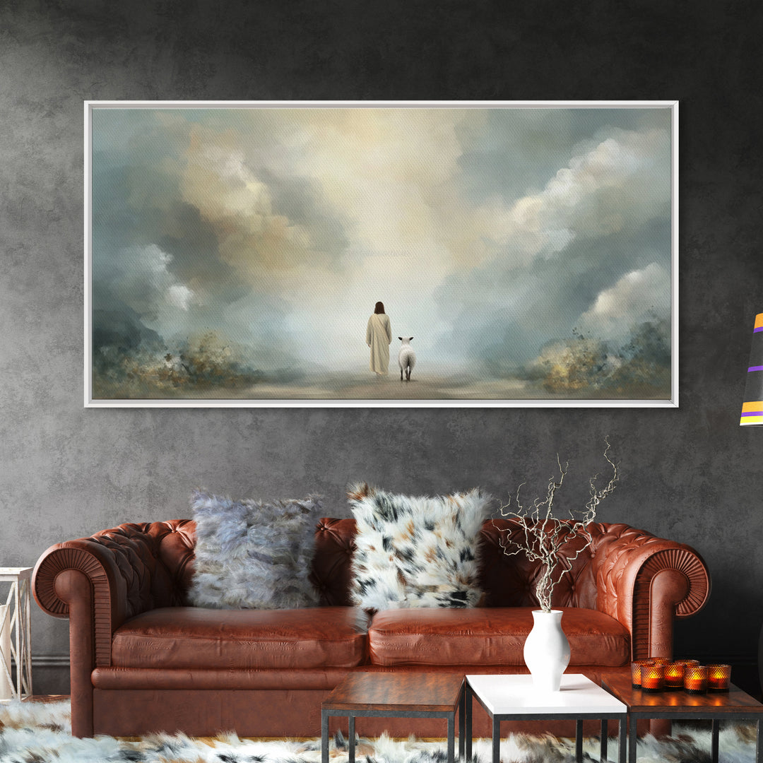 Heavenly Path – Framed Canvas Print – Christian Art Canvas – Jesus Painting – Christian Wall Art – Christian Christmas Art – Faith Decor –
