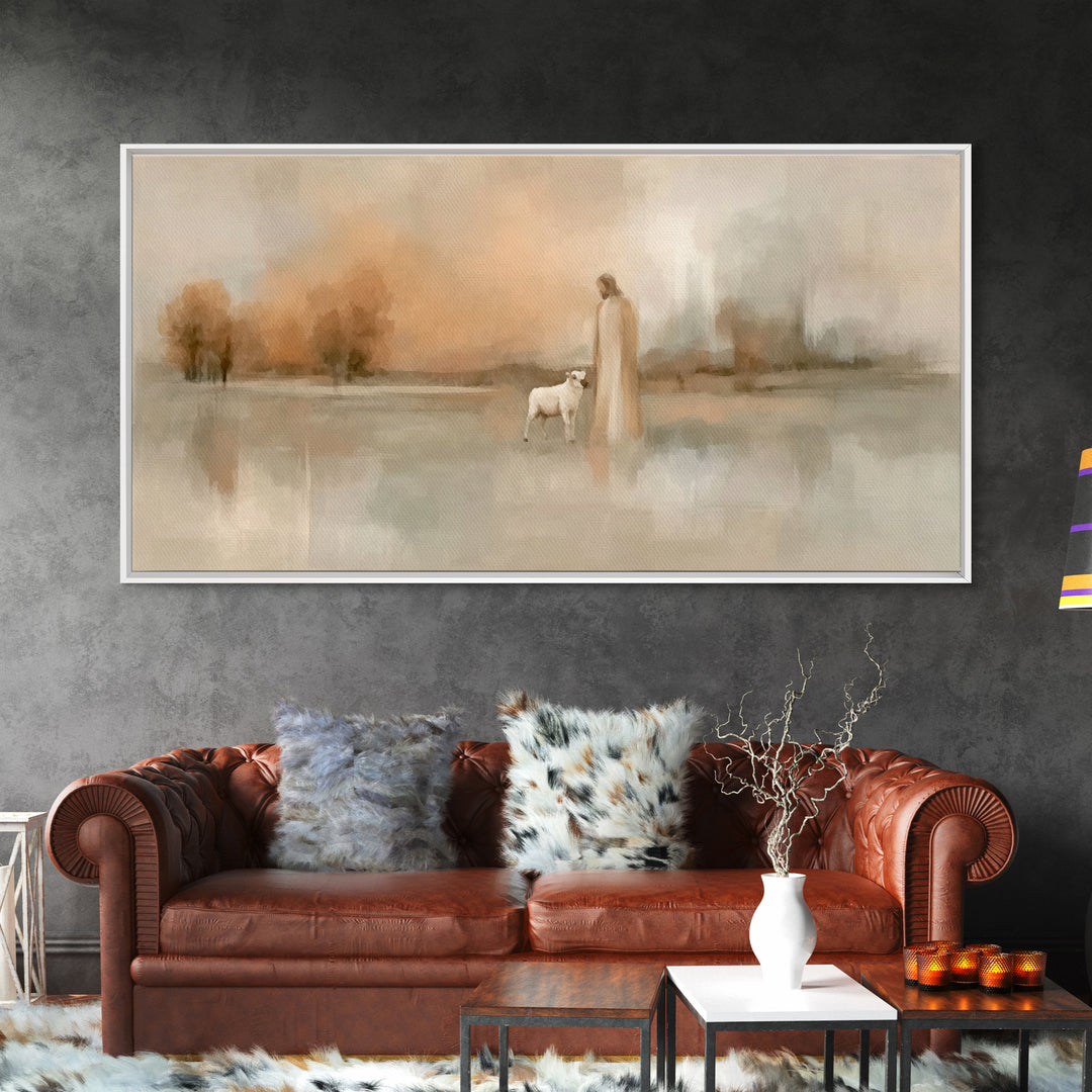 Soft Morning Light | Framed Canvas Print | Christian Art Print | Christian Wall Art | Jesus Painting | Christian Christmas Art | Christian