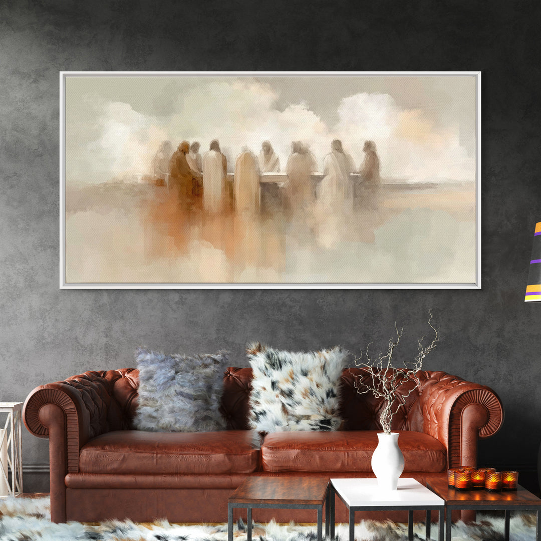 Sacred Table Harmony – Framed Canvas Print – Christian Art Canvas – Christian Wall Art – Christian Art – Modern Christian Painting – Christ