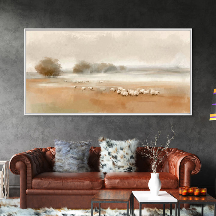 Pastoral Dawn – Framed Canvas Print – Christian Wall Art – Christian Art Canvas – Jesus Painting – Christian Christmas Art