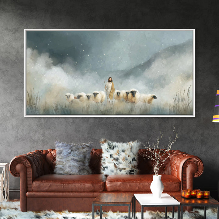 Starry Guidance – Framed Canvas Print, Christian Christmas Art, Christian Art Canvas, Christian Wall Art, Jesus Painting, Christmas Wall Ar