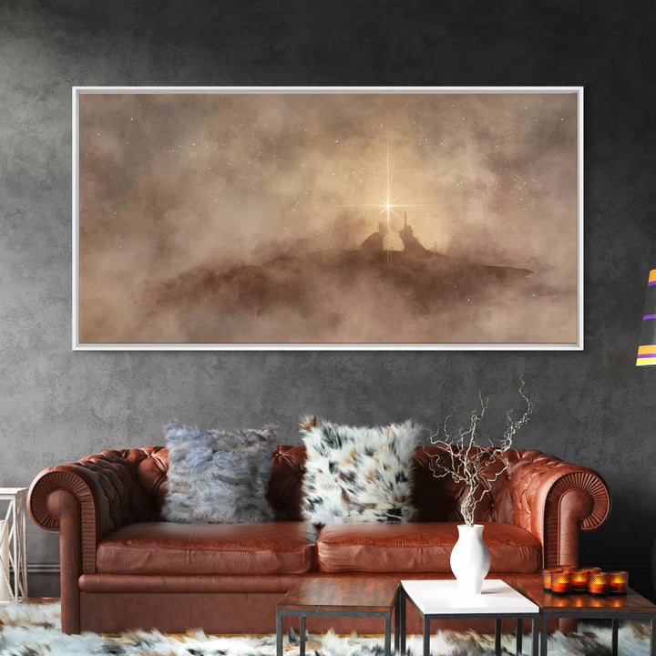Shepherd’s Vigil – Framed Canvas Print | Christian Christmas Art | Jesus Painting | Christian Art Canvas | Christian Art | Christian Wall A