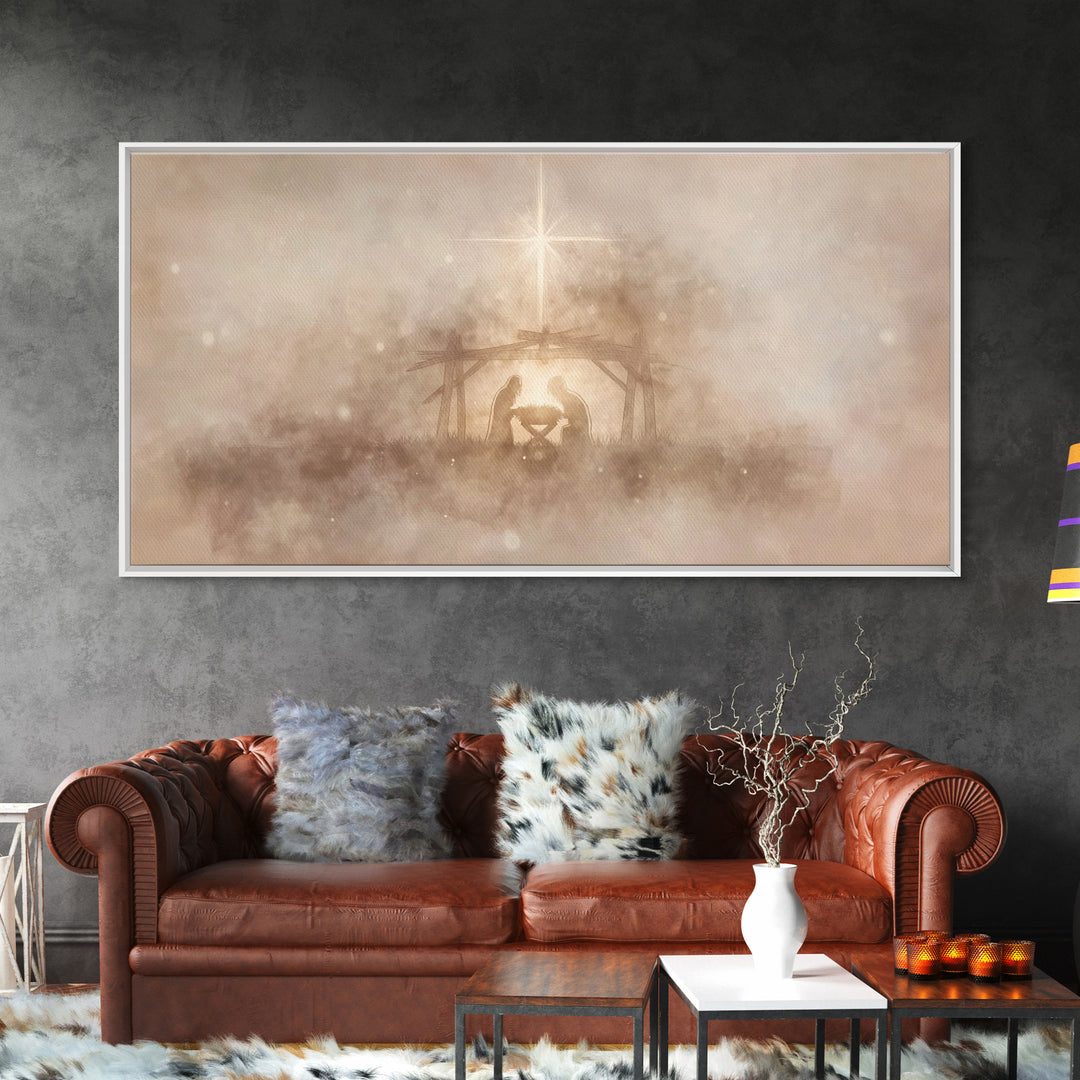 Nativity Wonder, Framed Canvas Print, Christian Art, Christian Christmas Art, Christian Art Canvas, Christmas Wall Art, Christian Wall Art