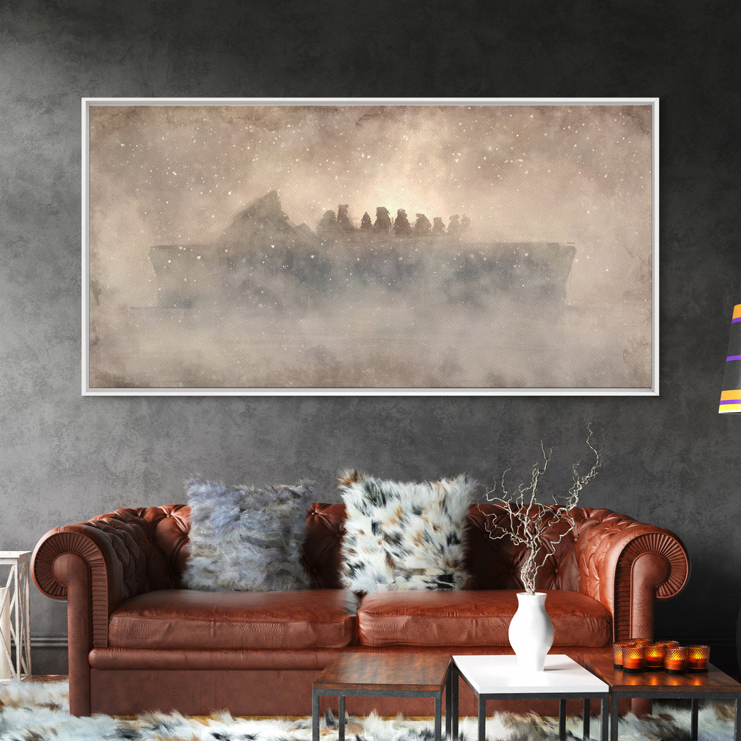 Silent Nativity Night – Framed Canvas Print – Christian Christmas Art – Christian Art – Christmas Art – Christian Art Canvas – Christian Wa