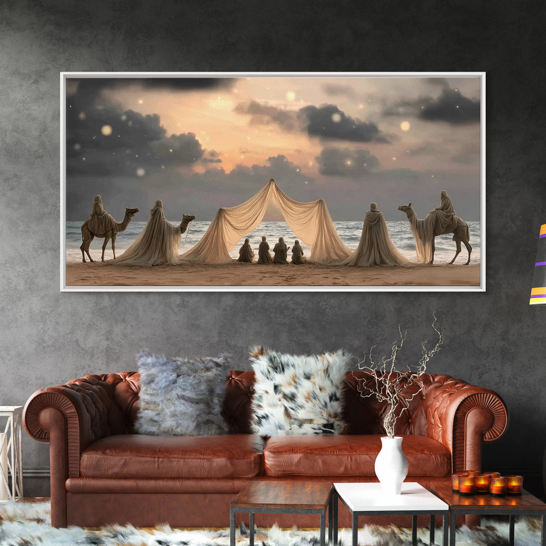 Desert Wanderers – Framed Canvas Print – Christian Art Print – Christian Wall Art – Jesus Painting – Christmas Canvas Wall Art – Christian