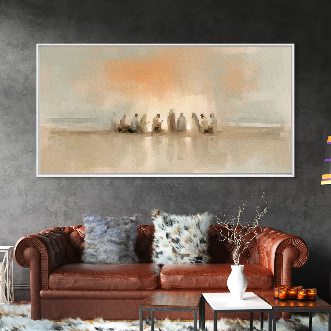 Silent Nativity – Framed Canvas Print – Christian Art Print – Christian Wall Art – Christian Art Canvas – Jesus Painting – Christmas Art Wo