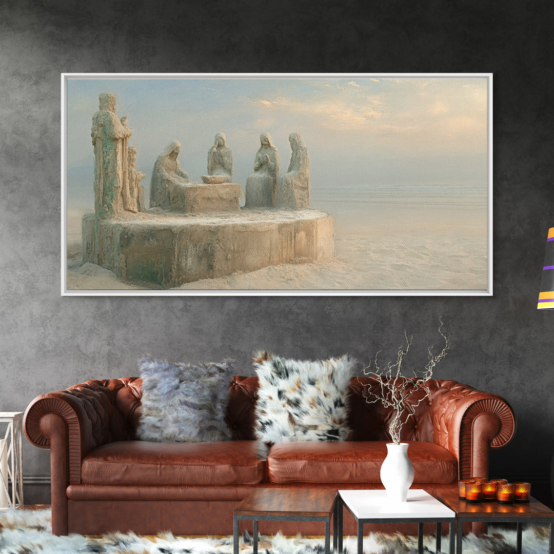 Mystic Meeting – Framed Canvas Print – Christian Art Work – Modern Christian Art – Christian Wall Art – Christian Christmas Art – Jesus Art