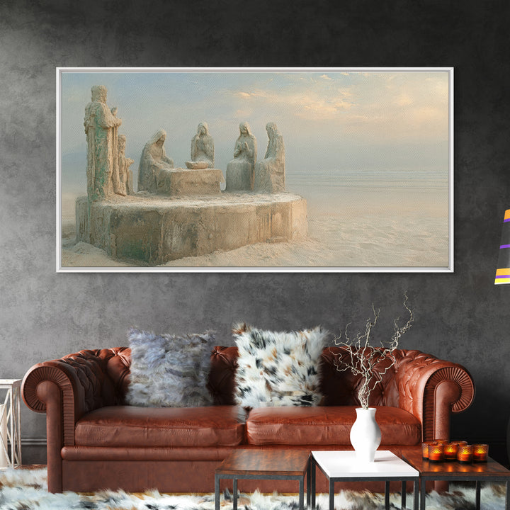 Mystic Meeting – Framed Canvas Print – Christian Art Work – Modern Christian Art – Christian Wall Art – Christian Christmas Art – Jesus Art