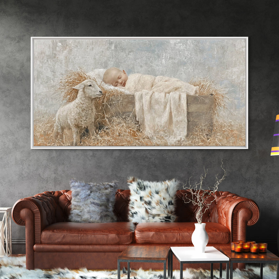 Holy Rest – Framed Canvas Print – Christian Art Print – Christian Wall Art – Jesus Christmas Art – Christmas Art Work – Christian Gift Idea