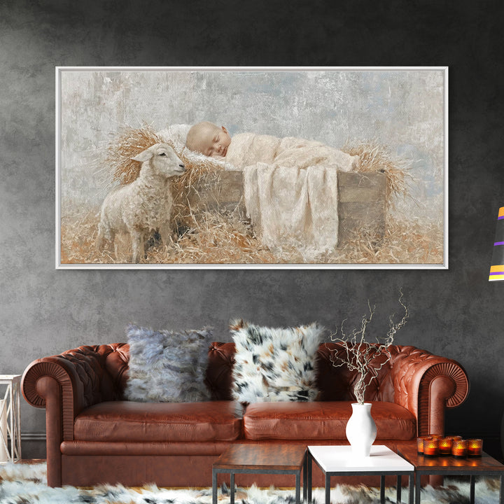 Holy Rest – Framed Canvas Print – Christian Art Print – Christian Wall Art – Jesus Christmas Art – Christmas Art Work – Christian Gift Idea