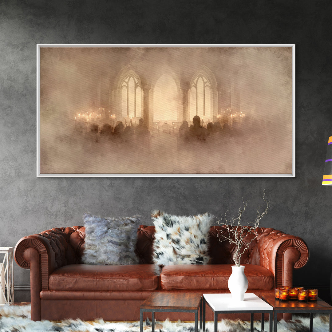 Holy Evening Prayer, Framed Canvas Print, Christian Art Canvas, Christian Wall Art, Christmas Art, Christian Christmas Art, Moody Christian
